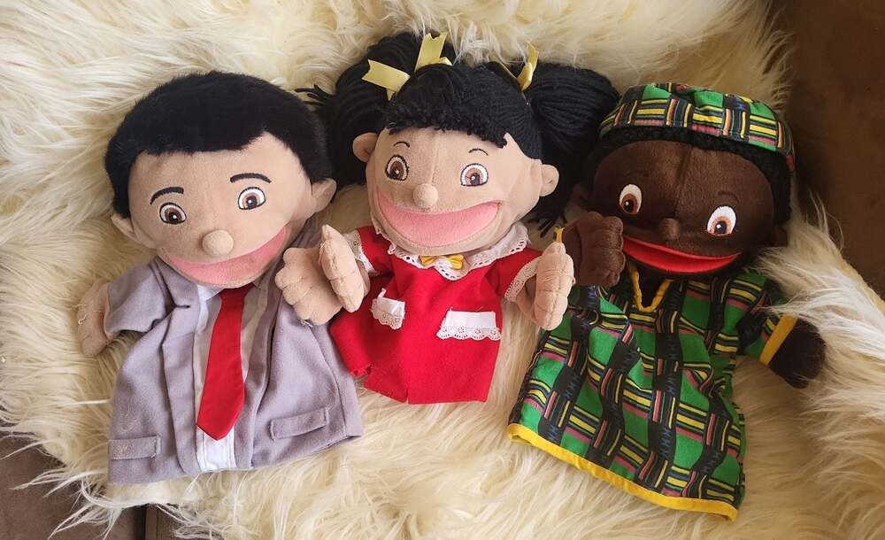 Lakeshore Learning Multi-Ethnic Hand Puppets Set of 3